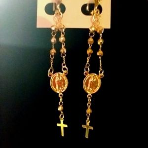 Gold Filled Rosary Style Earrings